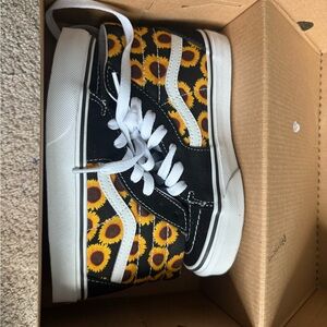Vans Black and Yellow Leopard Print Sneakers